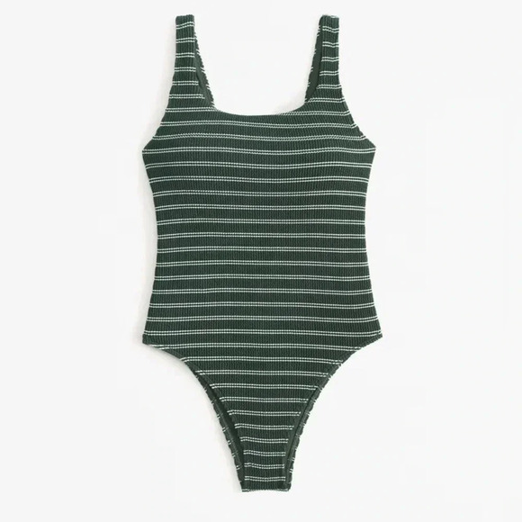 Abercrombie & Fitch Other - Abercrombie Women's 90s Scoopneck One-Piece GREEN STRIPE XXS bathing suit swim